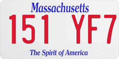 MA license plate 151YF7