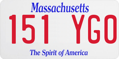 MA license plate 151YG0