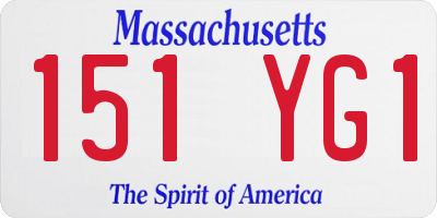 MA license plate 151YG1