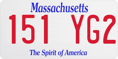 MA license plate 151YG2