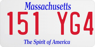 MA license plate 151YG4