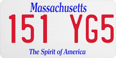MA license plate 151YG5