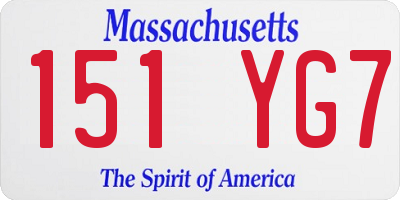 MA license plate 151YG7