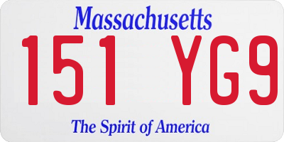 MA license plate 151YG9