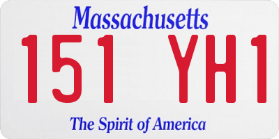 MA license plate 151YH1