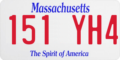 MA license plate 151YH4