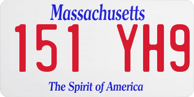 MA license plate 151YH9