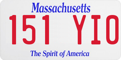 MA license plate 151YI0