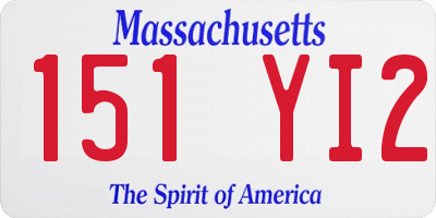 MA license plate 151YI2