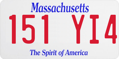 MA license plate 151YI4