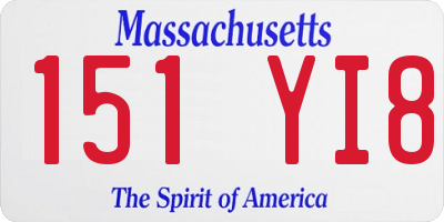 MA license plate 151YI8