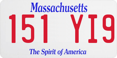 MA license plate 151YI9