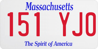 MA license plate 151YJ0
