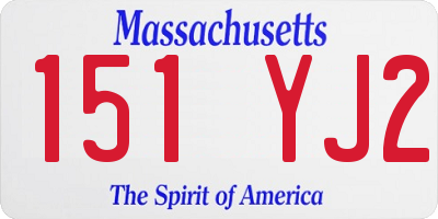 MA license plate 151YJ2