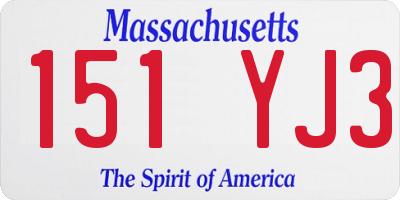 MA license plate 151YJ3