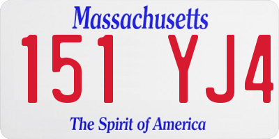 MA license plate 151YJ4