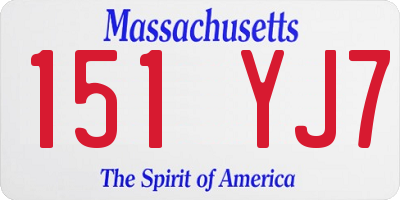 MA license plate 151YJ7