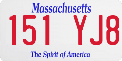 MA license plate 151YJ8