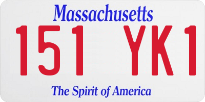 MA license plate 151YK1