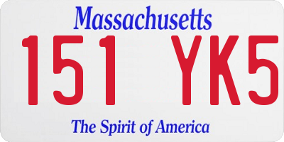 MA license plate 151YK5