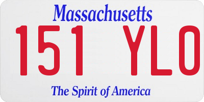MA license plate 151YL0