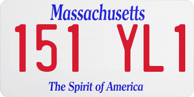 MA license plate 151YL1