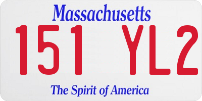 MA license plate 151YL2