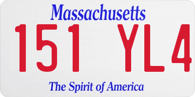 MA license plate 151YL4