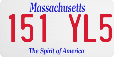 MA license plate 151YL5