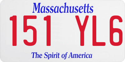 MA license plate 151YL6