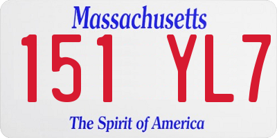 MA license plate 151YL7