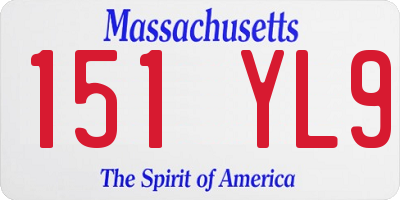 MA license plate 151YL9
