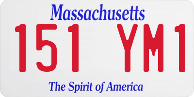 MA license plate 151YM1