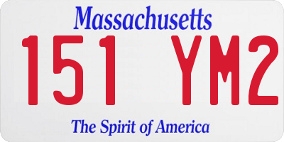 MA license plate 151YM2