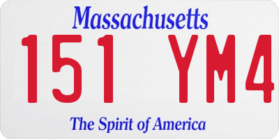 MA license plate 151YM4