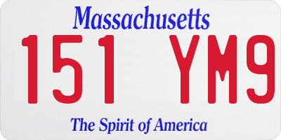 MA license plate 151YM9