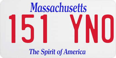 MA license plate 151YN0