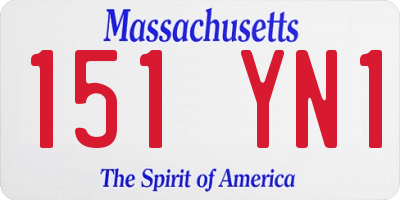 MA license plate 151YN1