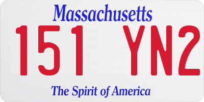 MA license plate 151YN2