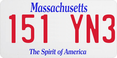 MA license plate 151YN3