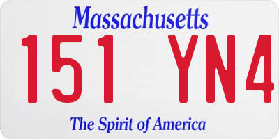 MA license plate 151YN4