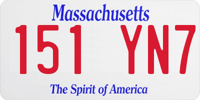 MA license plate 151YN7
