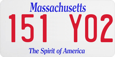 MA license plate 151YO2