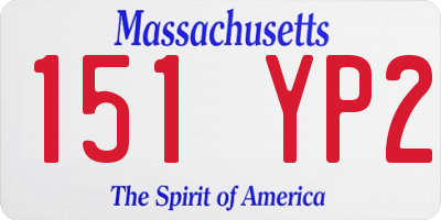 MA license plate 151YP2