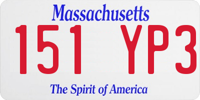 MA license plate 151YP3
