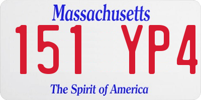 MA license plate 151YP4