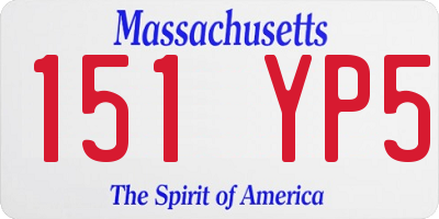 MA license plate 151YP5