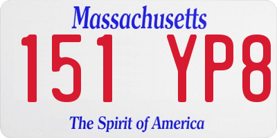 MA license plate 151YP8