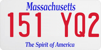 MA license plate 151YQ2