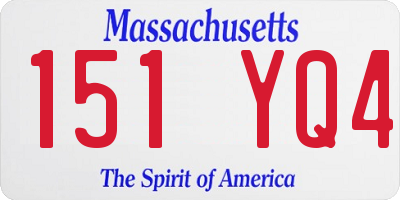 MA license plate 151YQ4